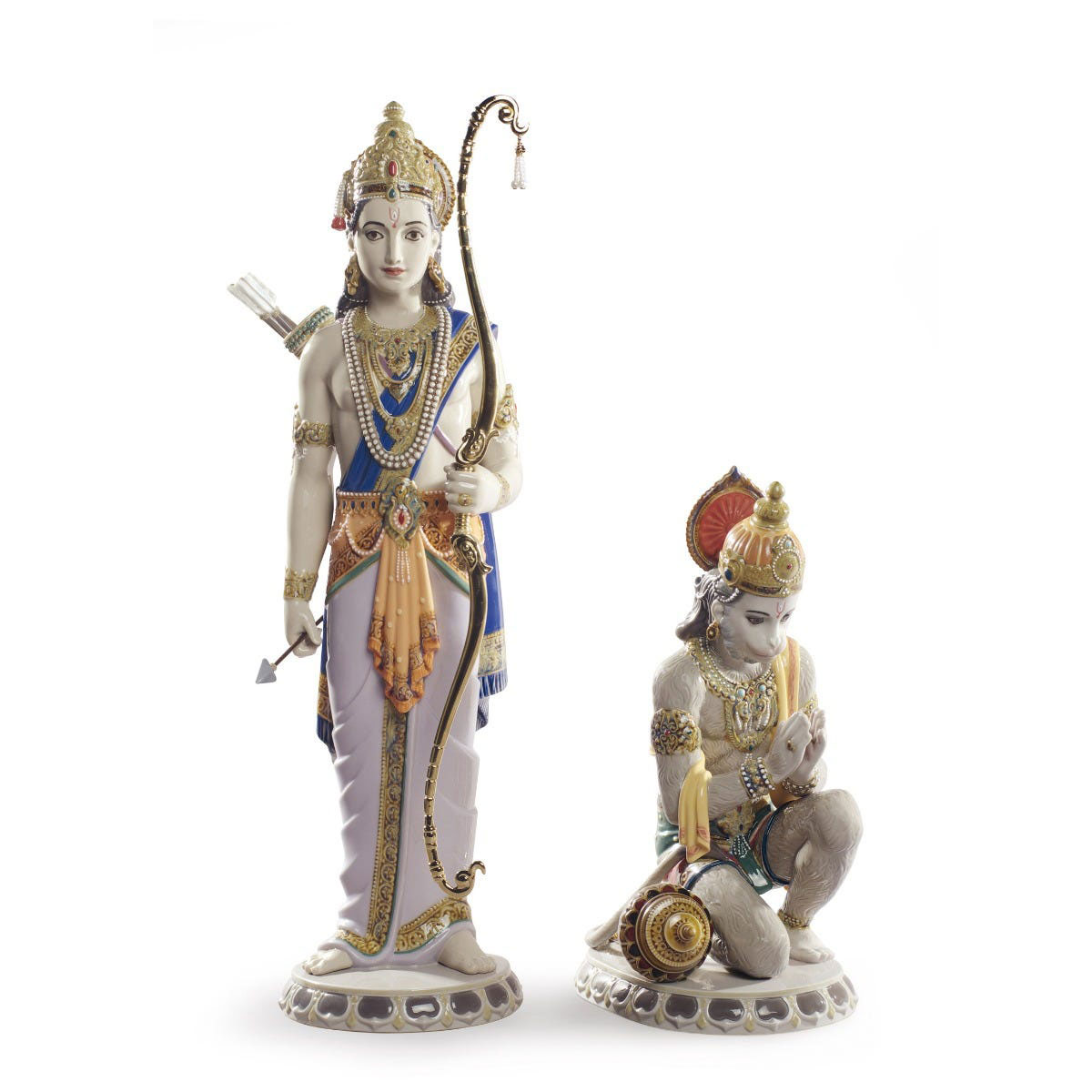 Lladro Classic Sculpture, Lakshman And Hanuman Sculpture. Limited Edition