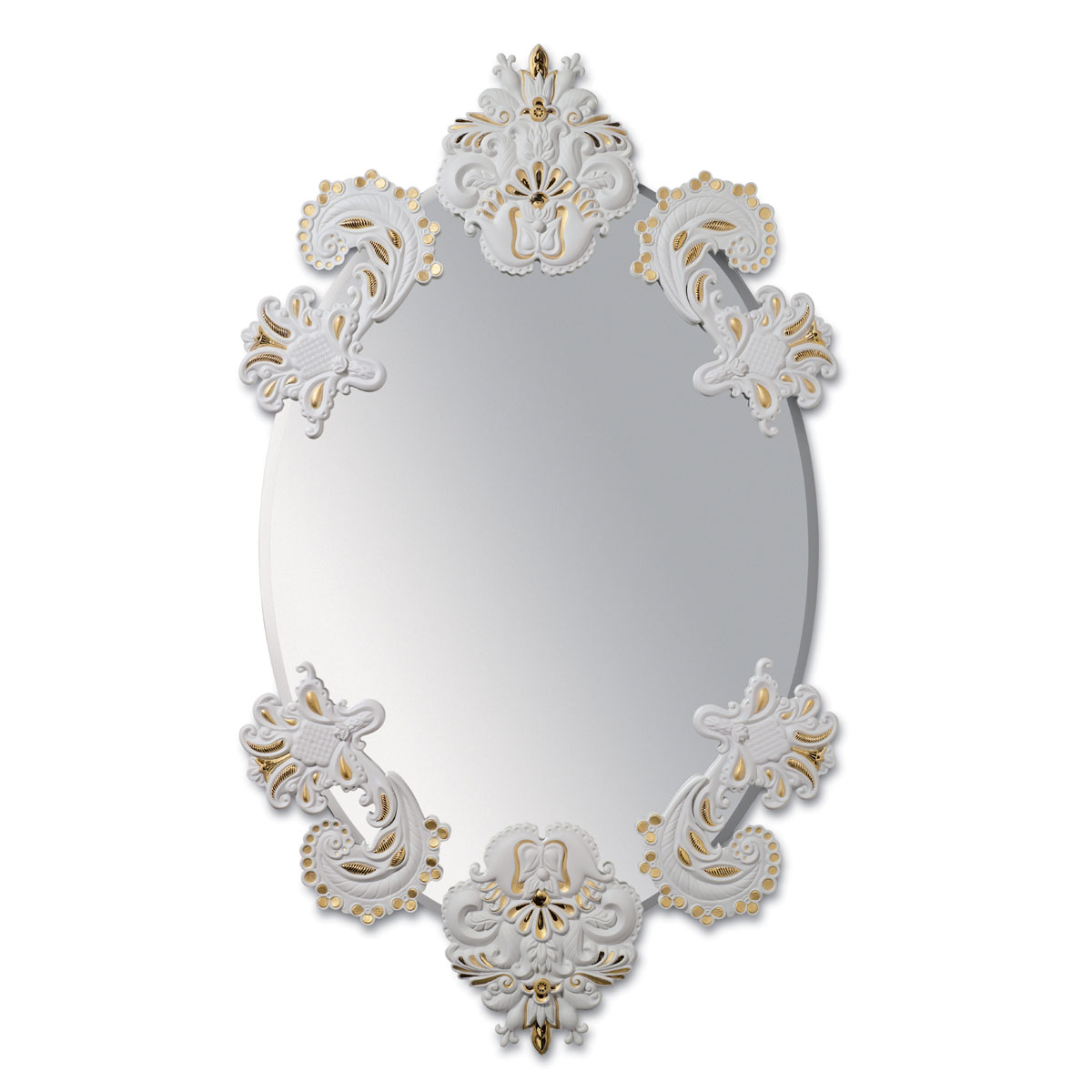 Lladro Home Accessories, Oval Wall Mirror Without Frame. Golden Lustre. Limited Edition