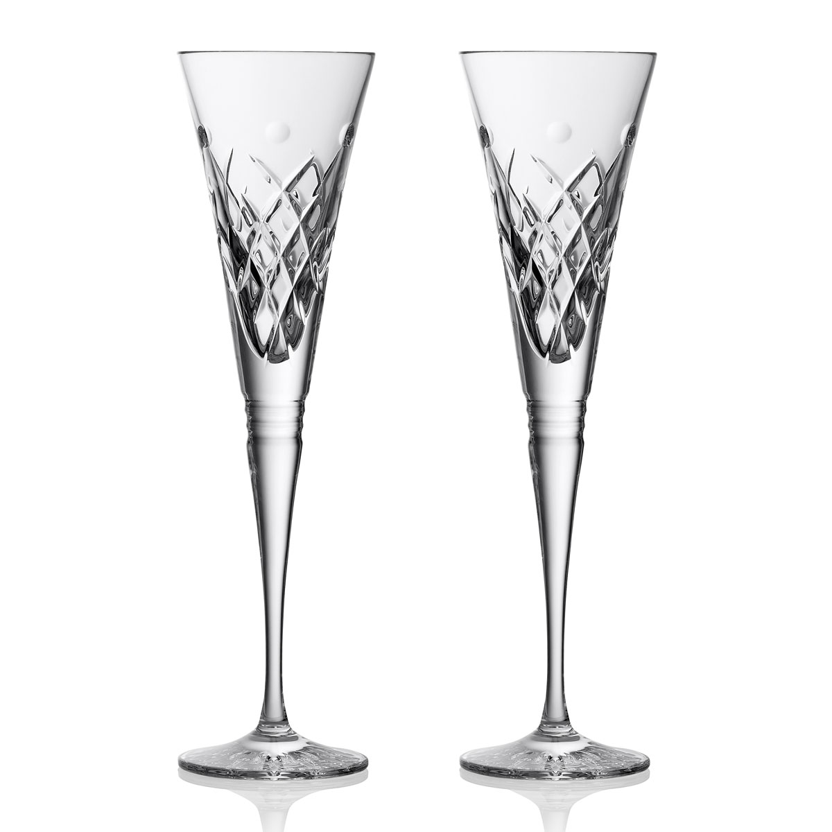 Waterford Winter Wonders Clear Holly Flutes, Pair