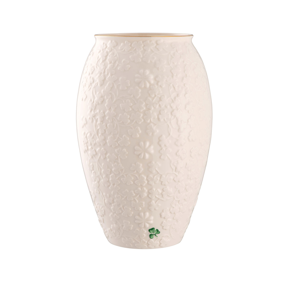 Belleek 10" Field of Shamrocks Vase