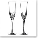 Waterford Crystal Lismore Essence Champagne Flutes, Pair