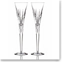 Waterford Lismore Diamond Toasting Flutes, Pair