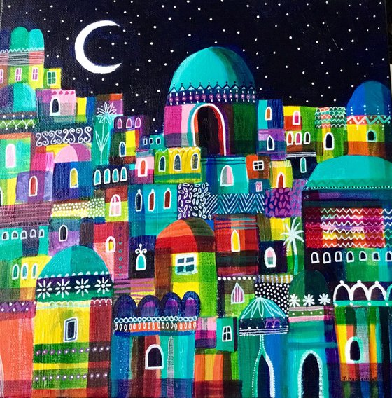 Abstract Painting,  Moroccan Cityscape