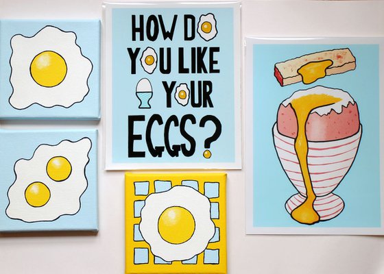 Egg And Bacon Pop Art Painting