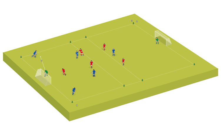 Small-sided game: Step on to the pass