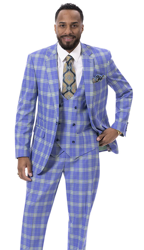 EJ Samuel M2789-BLU Mens Church Suit