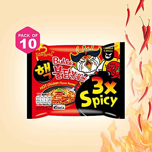 Buldak Buldak Samyang Buldak Fire Chicken Noodles 3X Spicy (Pack of 10)