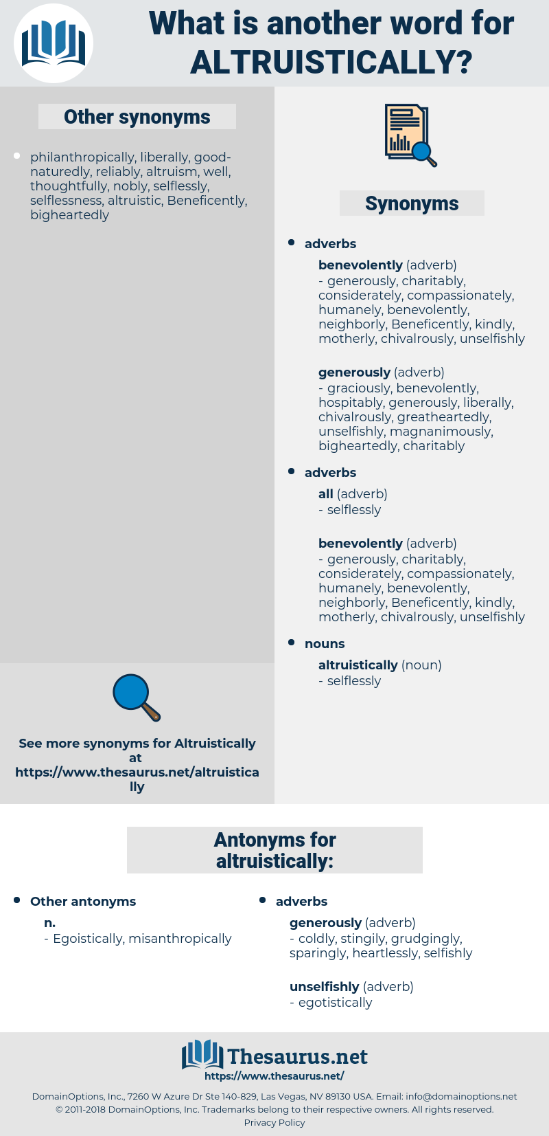 altruistically, synonym altruistically, another word for altruistically, words like altruistically, thesaurus altruistically