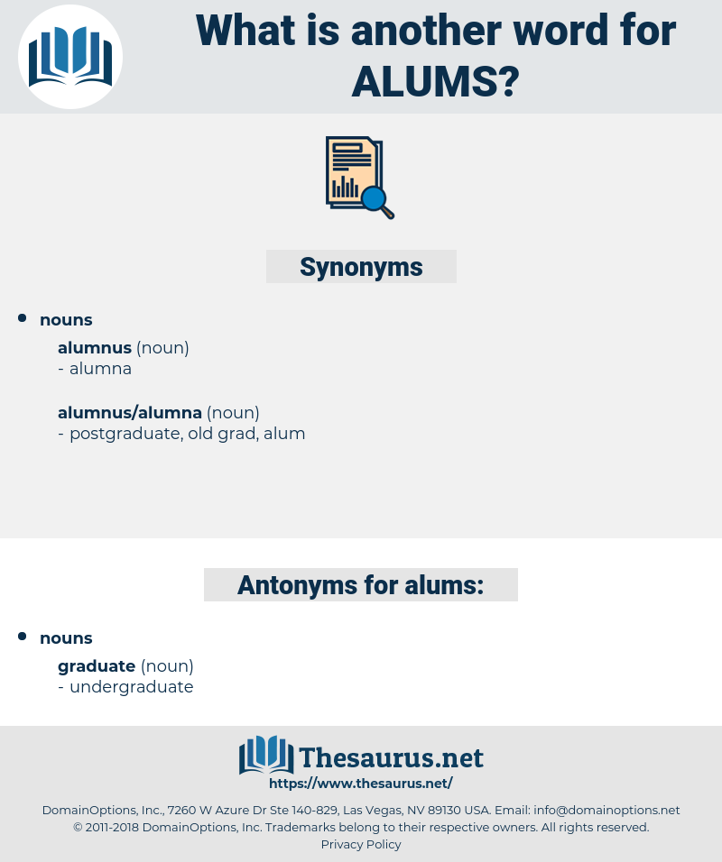 alums, synonym alums, another word for alums, words like alums, thesaurus alums