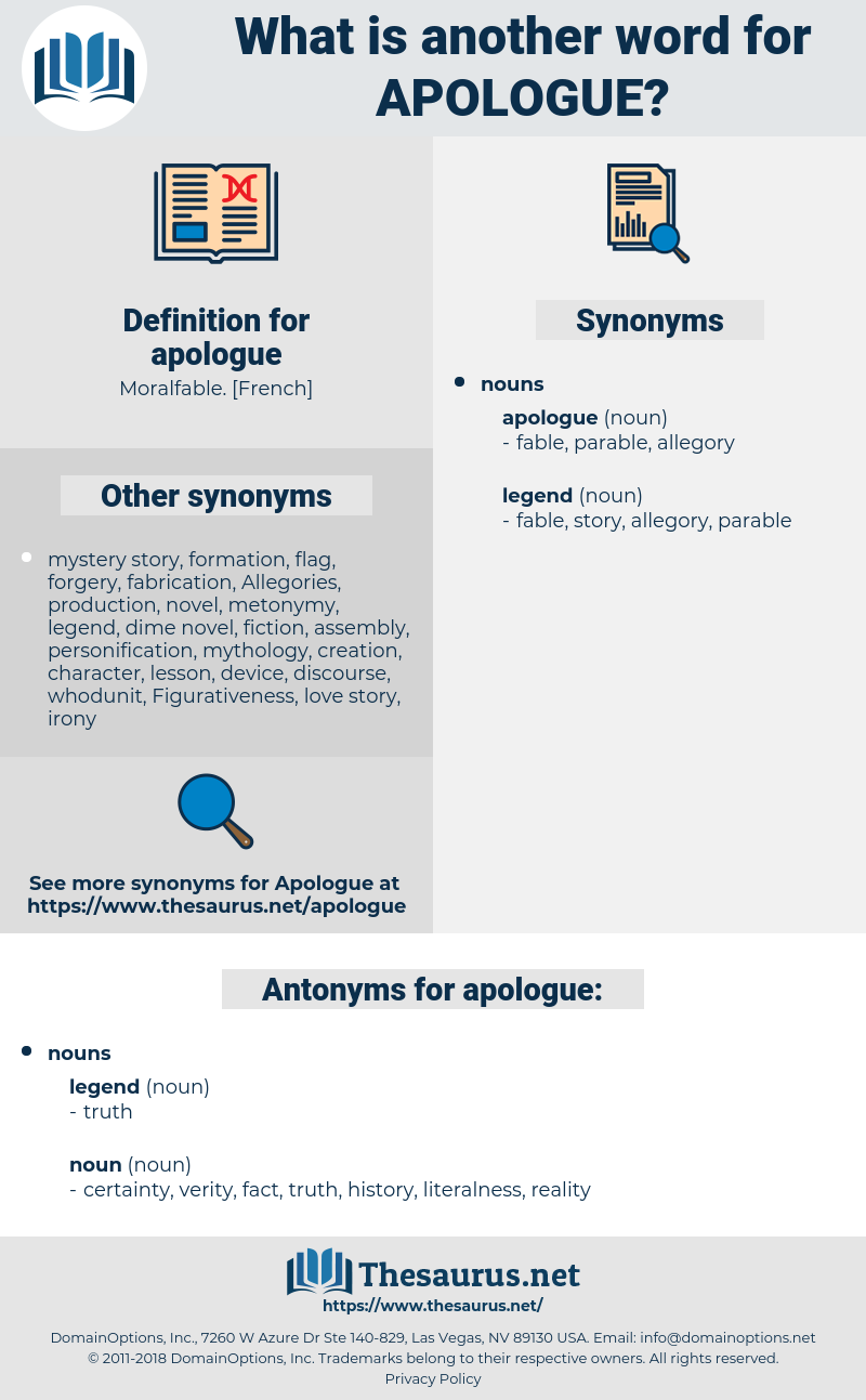 apologue, synonym apologue, another word for apologue, words like apologue, thesaurus apologue