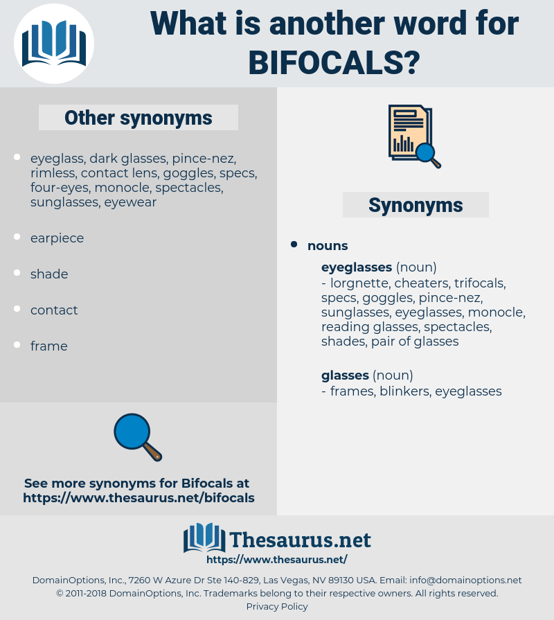 bifocals, synonym bifocals, another word for bifocals, words like bifocals, thesaurus bifocals