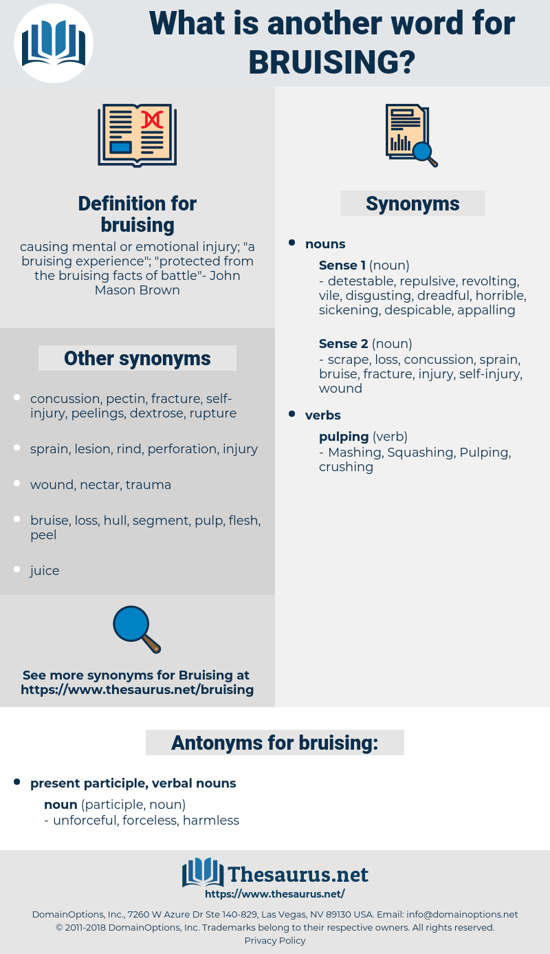 bruising, synonym bruising, another word for bruising, words like bruising, thesaurus bruising