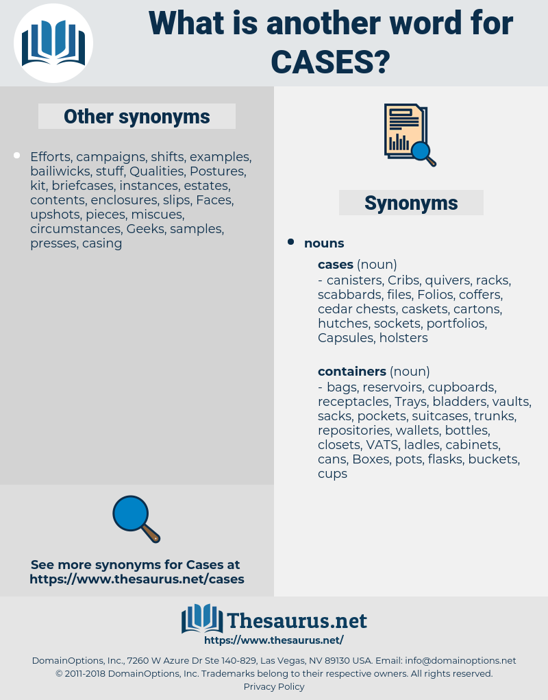 cases, synonym cases, another word for cases, words like cases, thesaurus cases