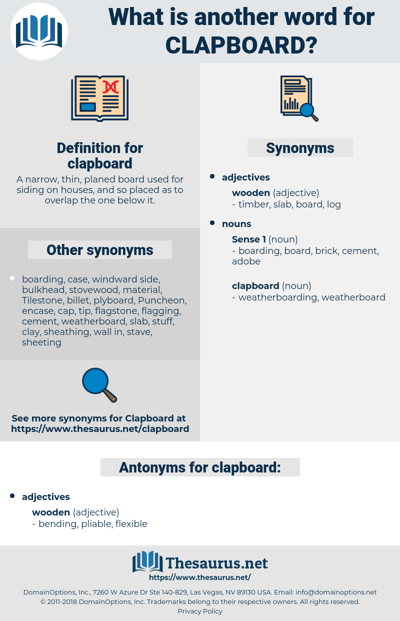 clapboard, synonym clapboard, another word for clapboard, words like clapboard, thesaurus clapboard