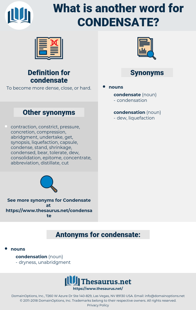 condensate, synonym condensate, another word for condensate, words like condensate, thesaurus condensate