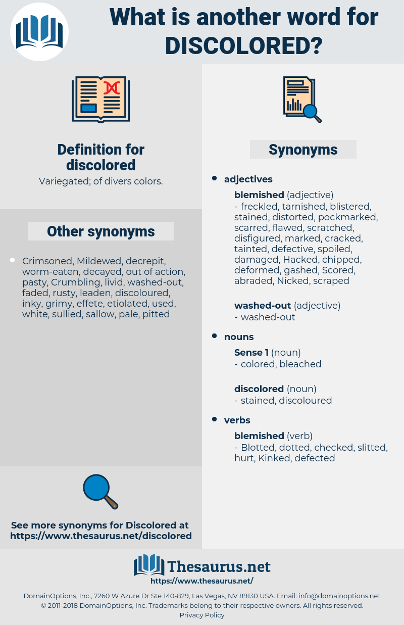 discolored, synonym discolored, another word for discolored, words like discolored, thesaurus discolored