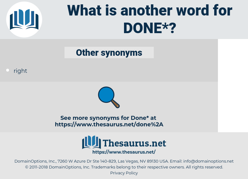 done, synonym done, another word for done, words like done, thesaurus done