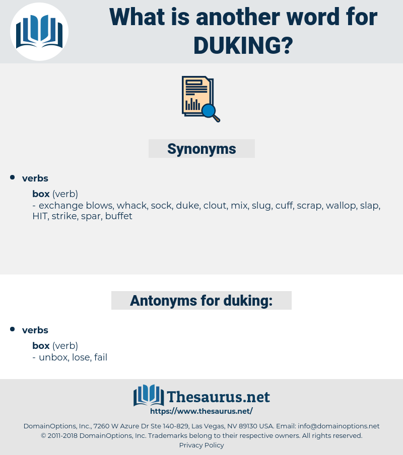 duking, synonym duking, another word for duking, words like duking, thesaurus duking