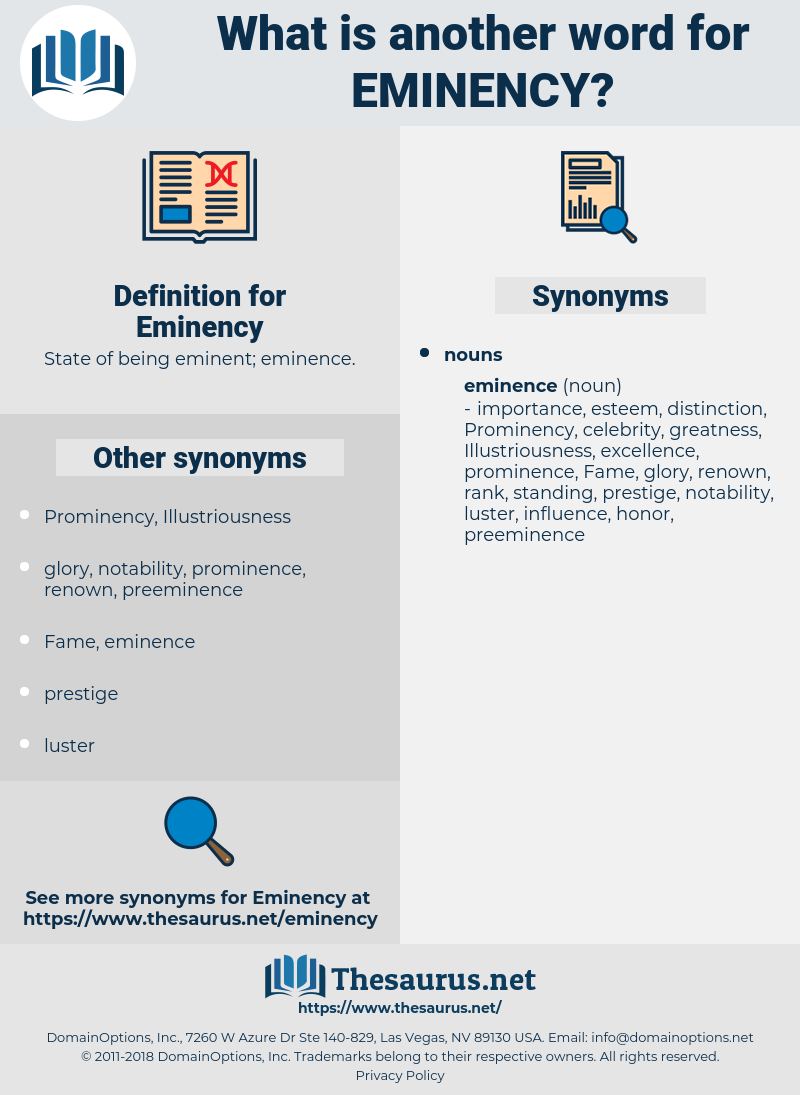 Eminency, synonym Eminency, another word for Eminency, words like Eminency, thesaurus Eminency