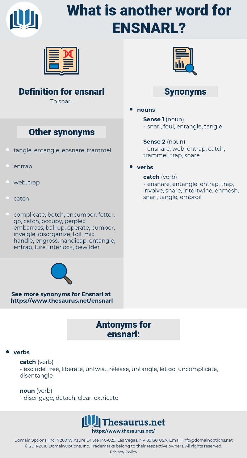 ensnarl, synonym ensnarl, another word for ensnarl, words like ensnarl, thesaurus ensnarl