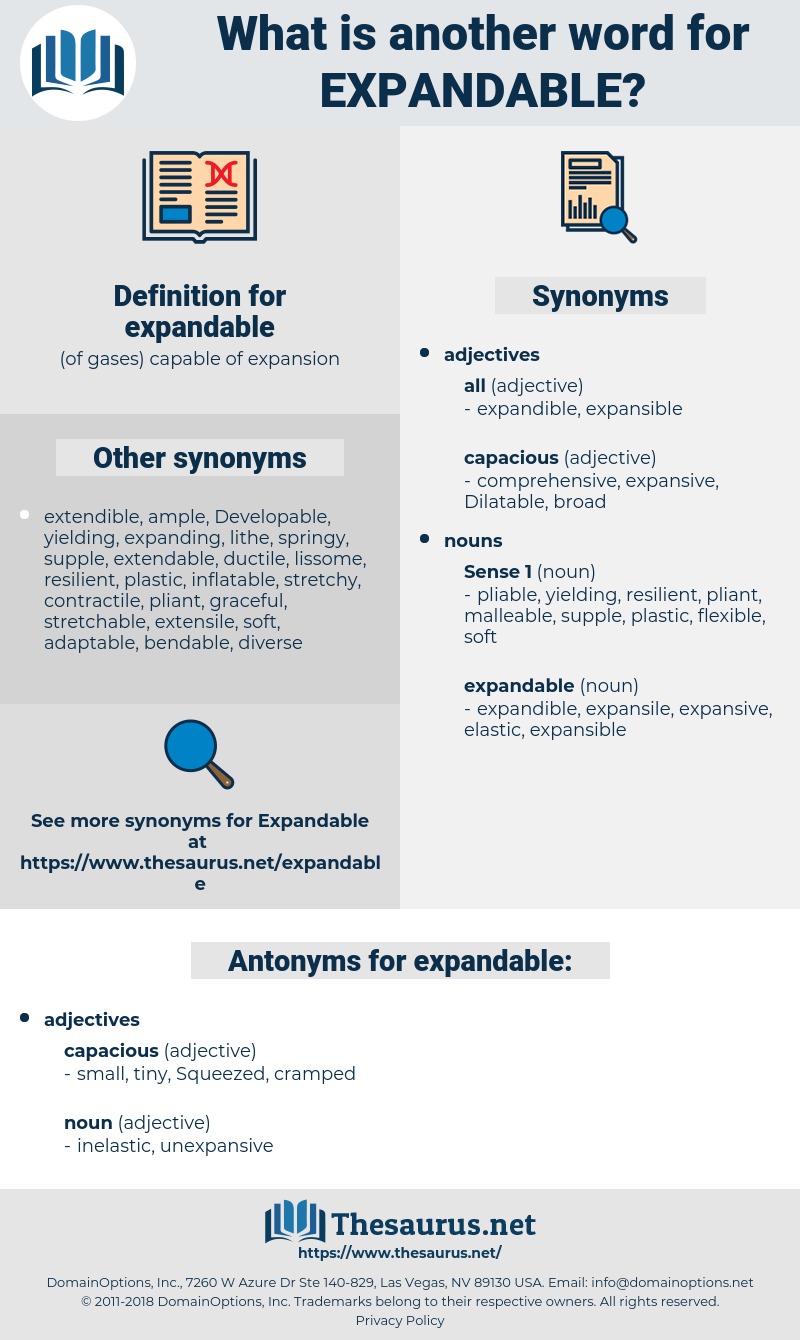 expandable, synonym expandable, another word for expandable, words like expandable, thesaurus expandable