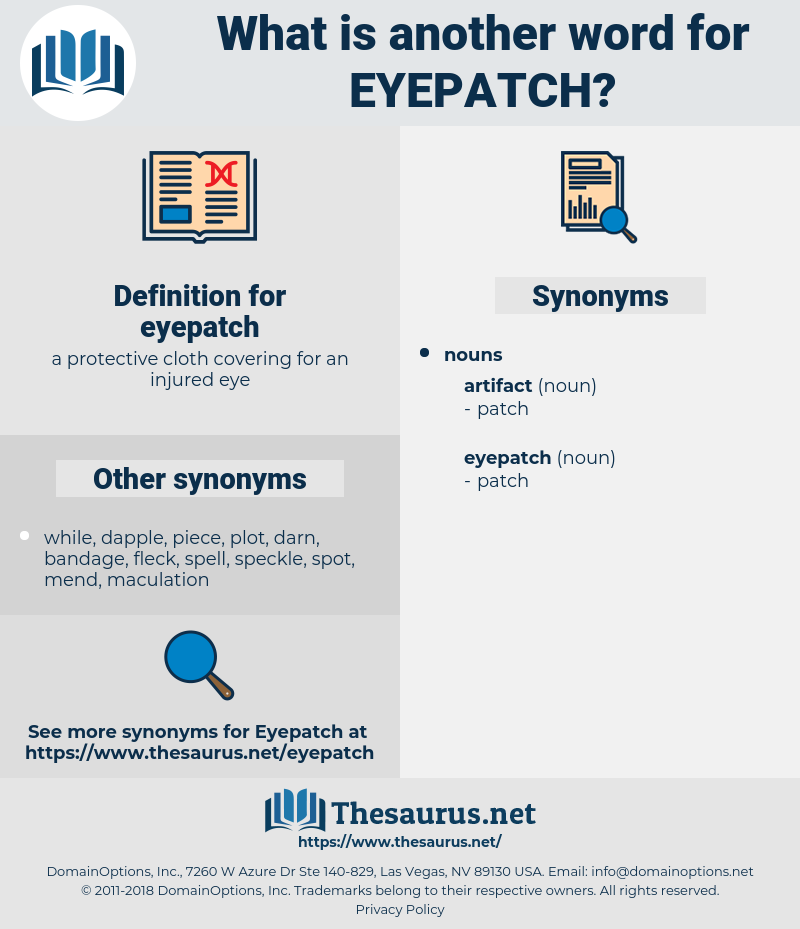 eyepatch, synonym eyepatch, another word for eyepatch, words like eyepatch, thesaurus eyepatch