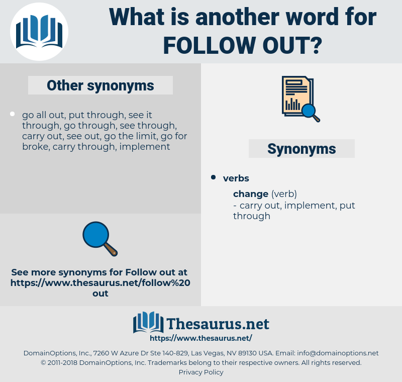 follow out, synonym follow out, another word for follow out, words like follow out, thesaurus follow out