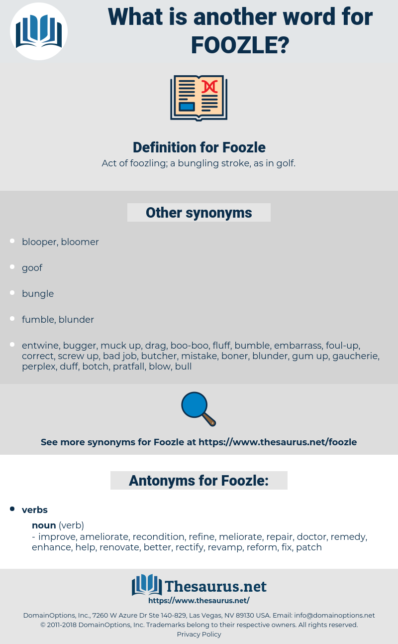 Foozle, synonym Foozle, another word for Foozle, words like Foozle, thesaurus Foozle