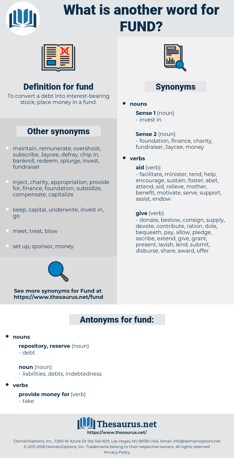 fund, synonym fund, another word for fund, words like fund, thesaurus fund