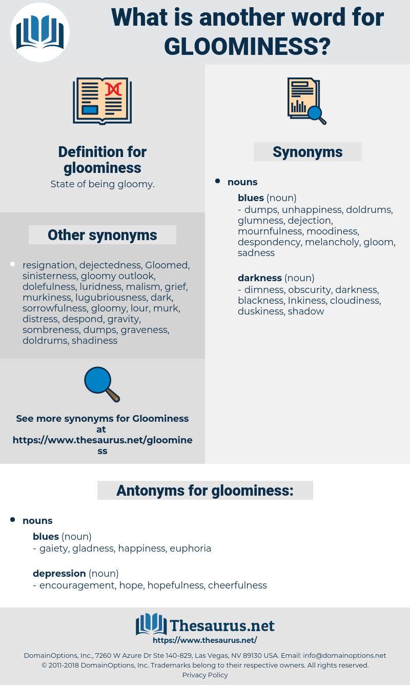 gloominess, synonym gloominess, another word for gloominess, words like gloominess, thesaurus gloominess