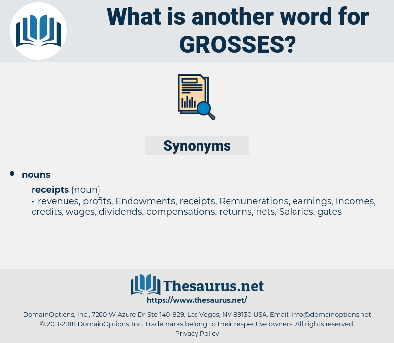 grosses, synonym grosses, another word for grosses, words like grosses, thesaurus grosses