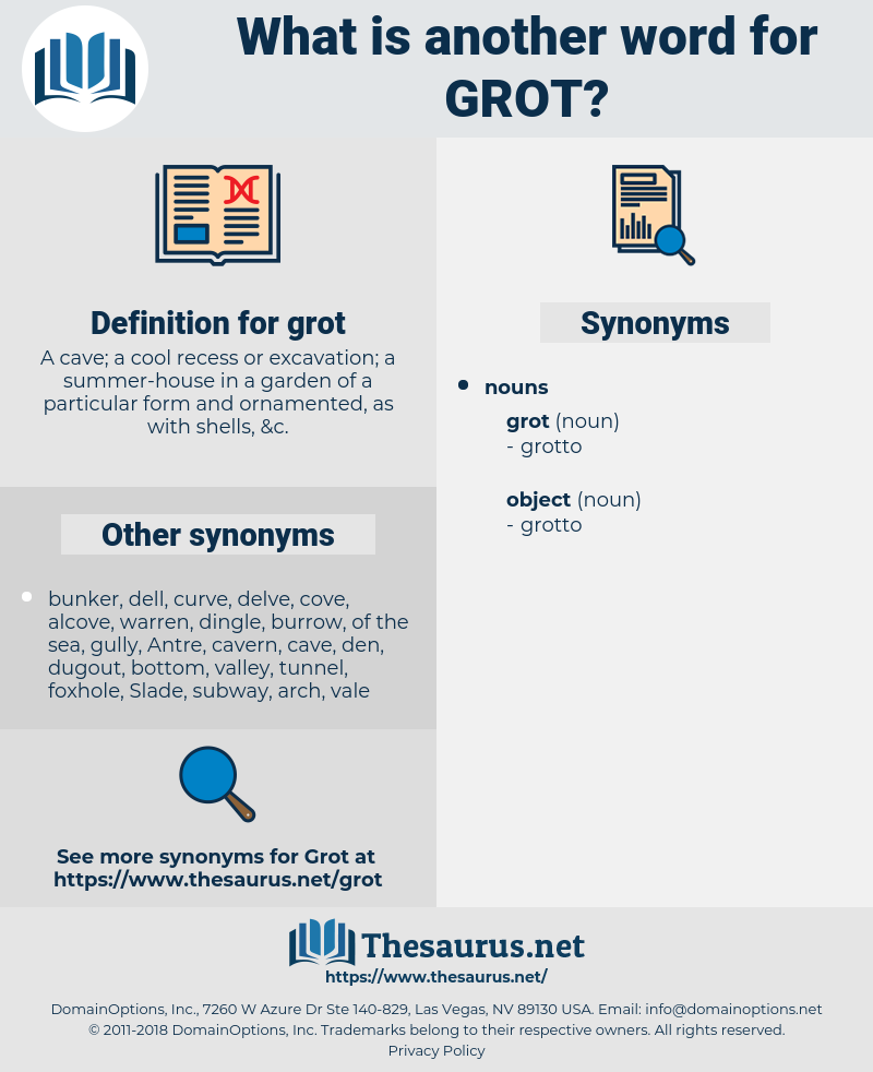 grot, synonym grot, another word for grot, words like grot, thesaurus grot