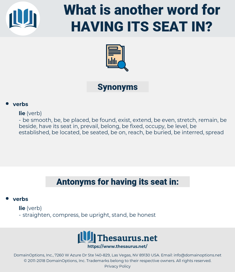 having its seat in, synonym having its seat in, another word for having its seat in, words like having its seat in, thesaurus having its seat in