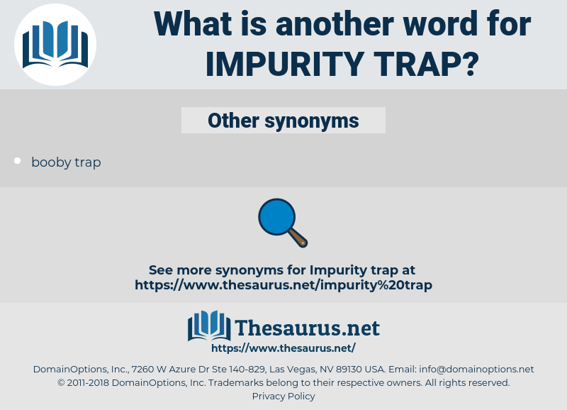 impurity trap, synonym impurity trap, another word for impurity trap, words like impurity trap, thesaurus impurity trap