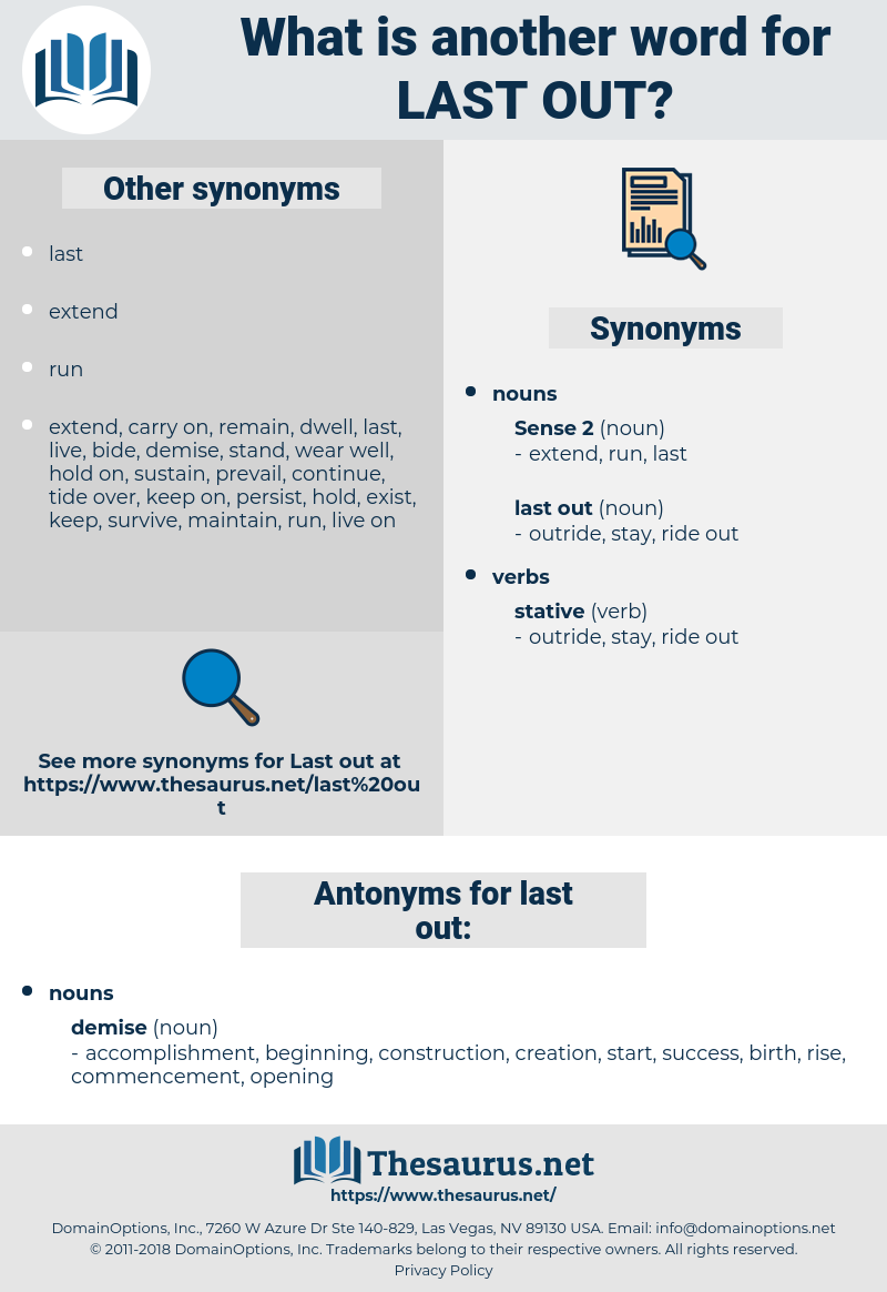 last out, synonym last out, another word for last out, words like last out, thesaurus last out