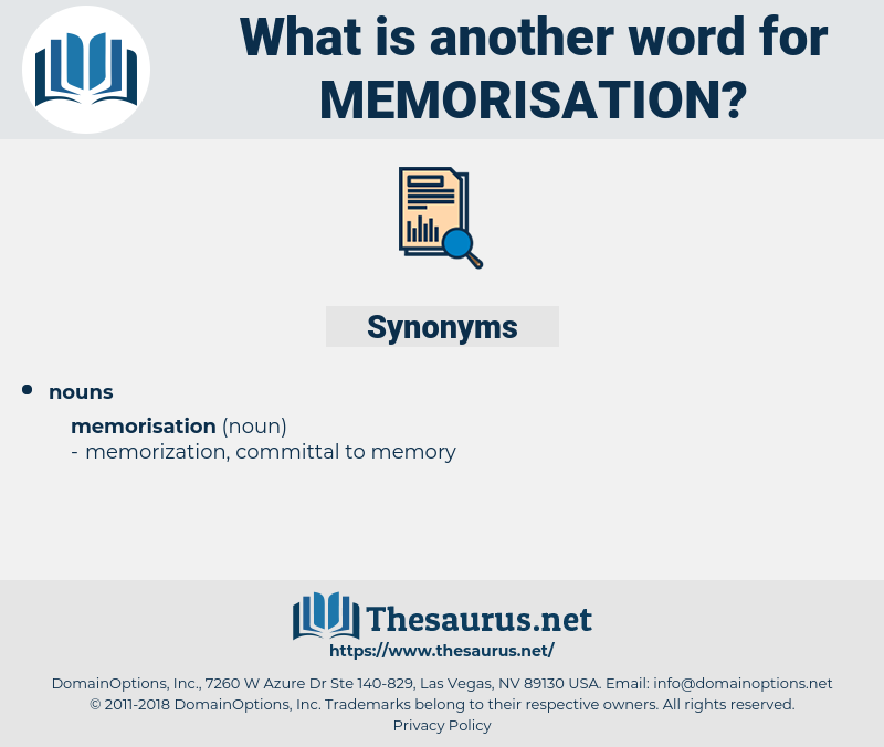 memorisation, synonym memorisation, another word for memorisation, words like memorisation, thesaurus memorisation