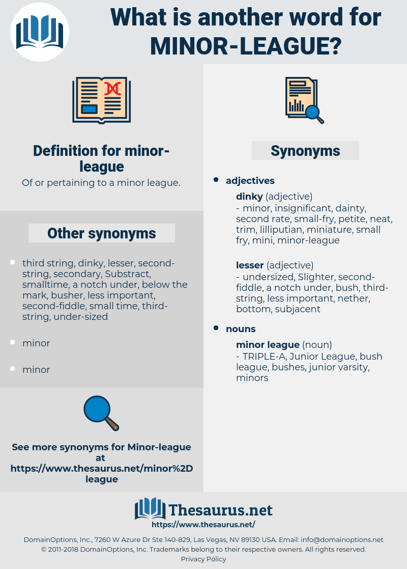 minor league, synonym minor league, another word for minor league, words like minor league, thesaurus minor league