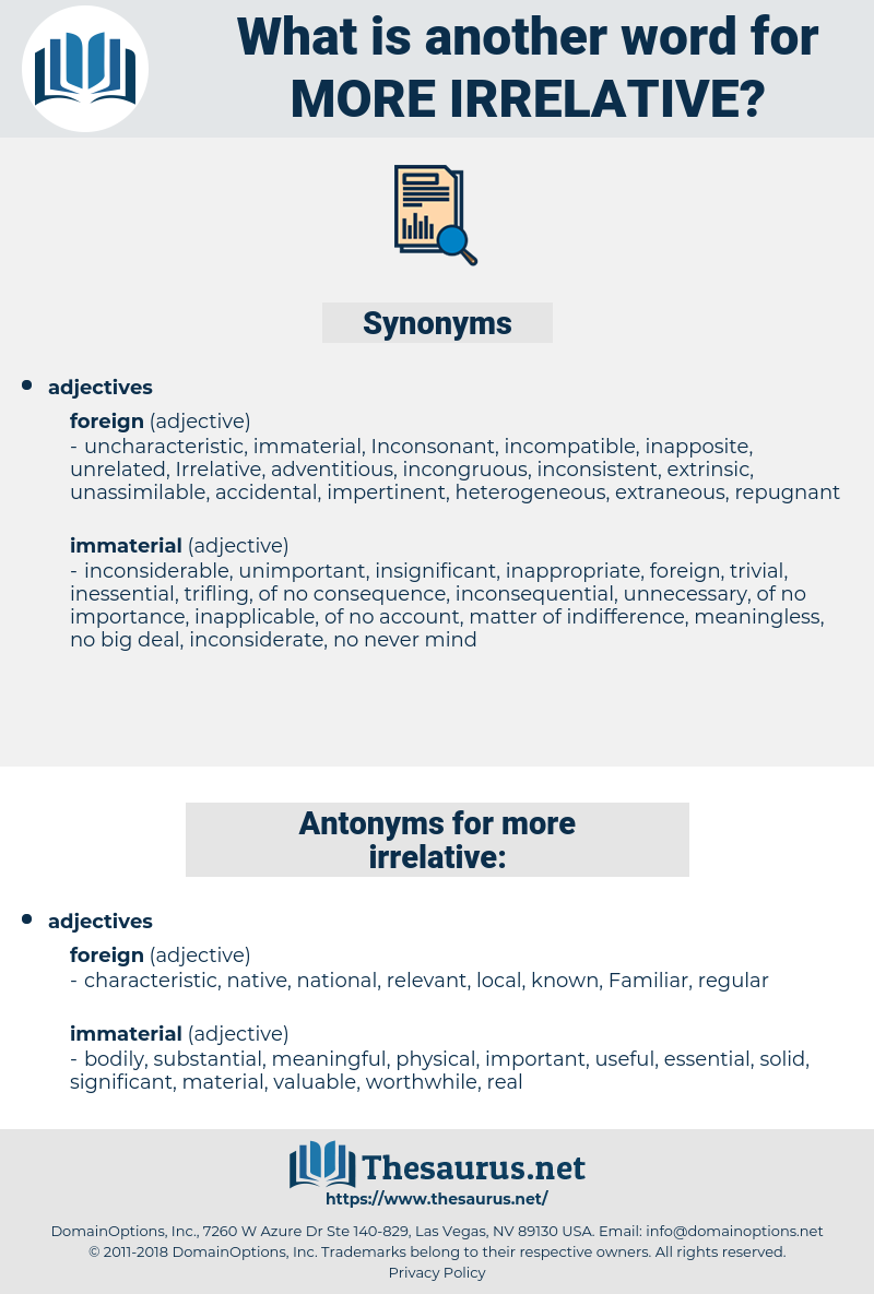 more irrelative, synonym more irrelative, another word for more irrelative, words like more irrelative, thesaurus more irrelative