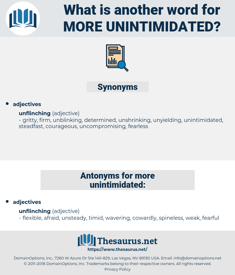 more unintimidated, synonym more unintimidated, another word for more unintimidated, words like more unintimidated, thesaurus more unintimidated