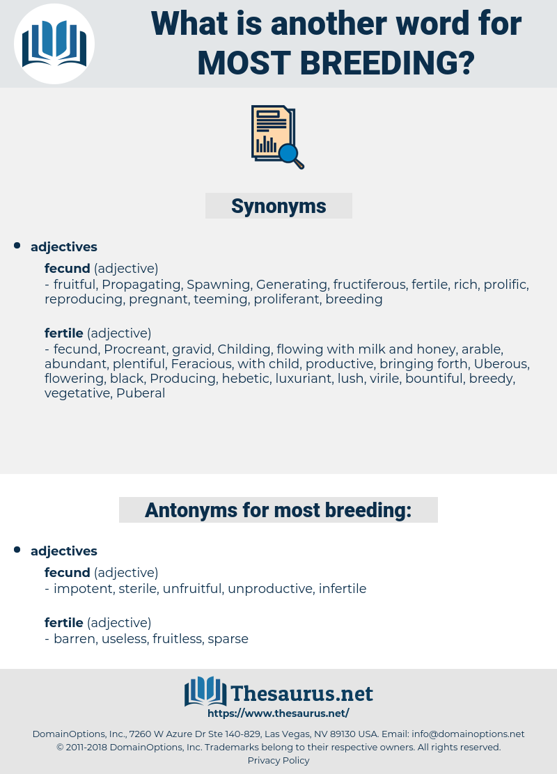 most breeding, synonym most breeding, another word for most breeding, words like most breeding, thesaurus most breeding