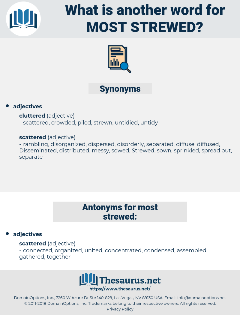 most strewed, synonym most strewed, another word for most strewed, words like most strewed, thesaurus most strewed