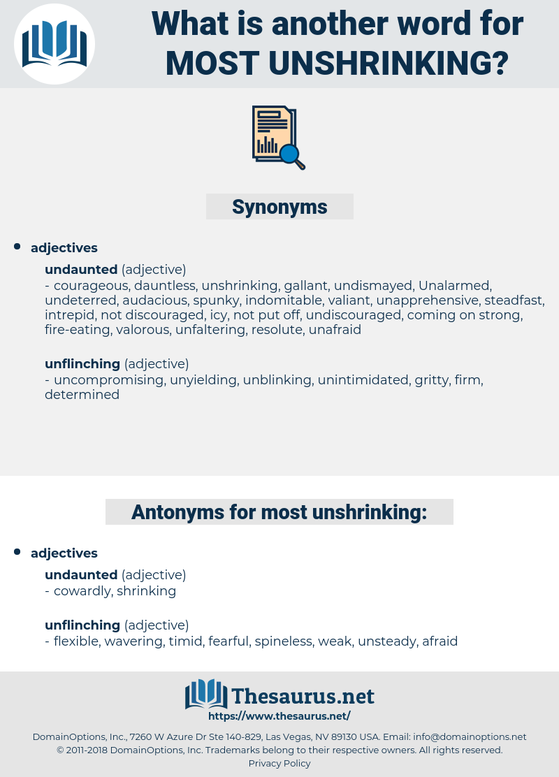 most unshrinking, synonym most unshrinking, another word for most unshrinking, words like most unshrinking, thesaurus most unshrinking