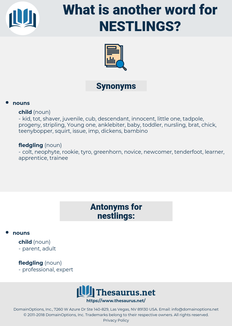 nestlings, synonym nestlings, another word for nestlings, words like nestlings, thesaurus nestlings