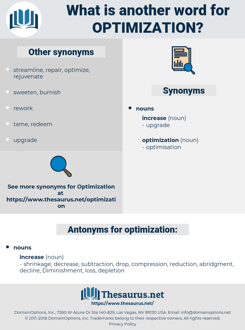 optimization, synonym optimization, another word for optimization, words like optimization, thesaurus optimization