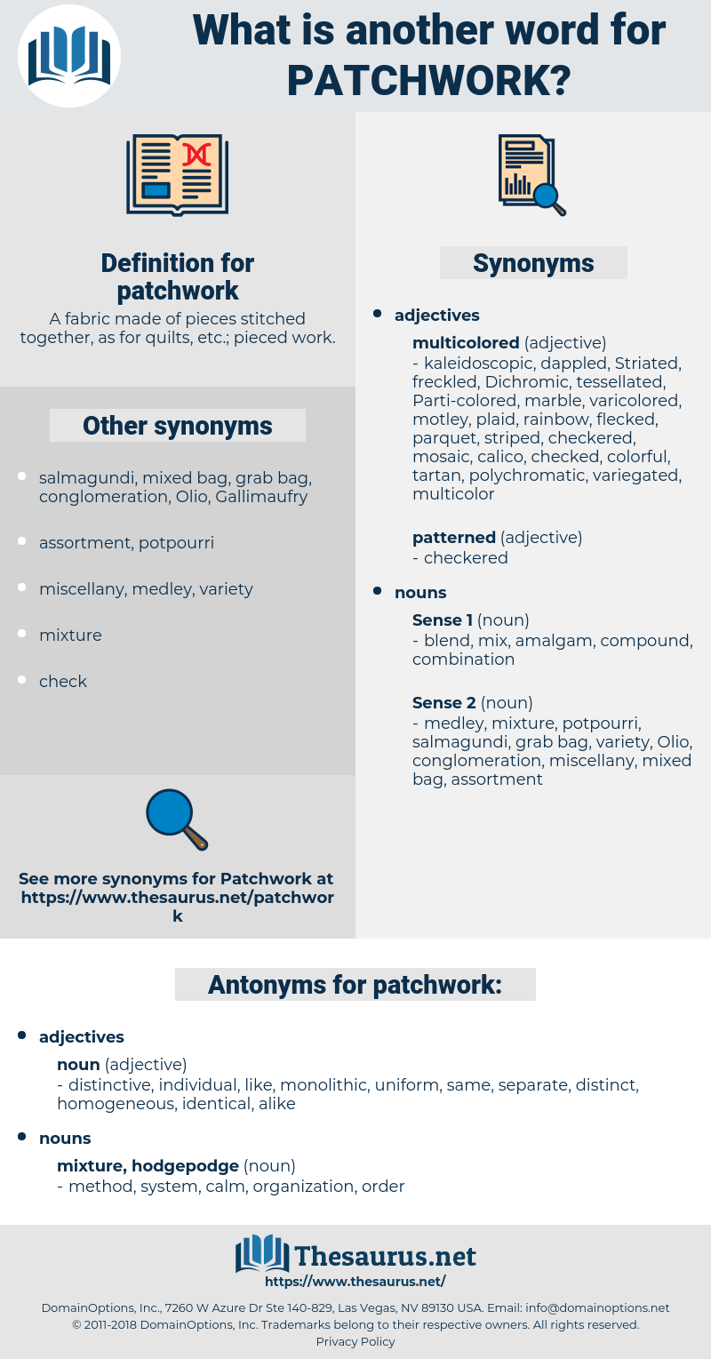 patchwork, synonym patchwork, another word for patchwork, words like patchwork, thesaurus patchwork