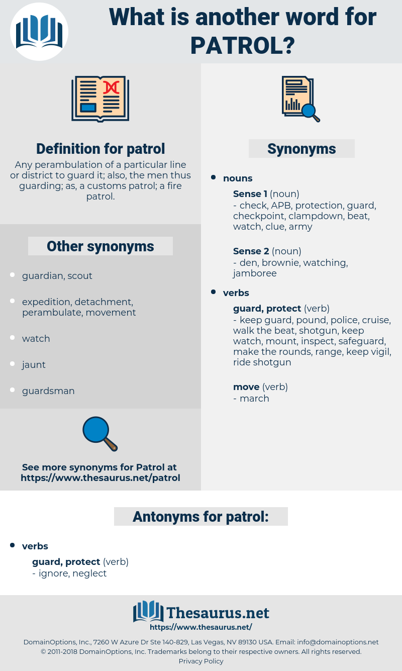 patrol, synonym patrol, another word for patrol, words like patrol, thesaurus patrol