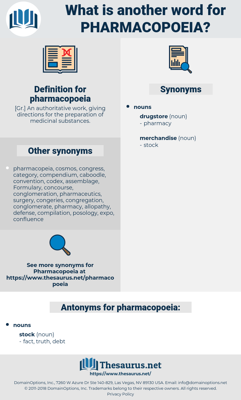 pharmacopoeia, synonym pharmacopoeia, another word for pharmacopoeia, words like pharmacopoeia, thesaurus pharmacopoeia