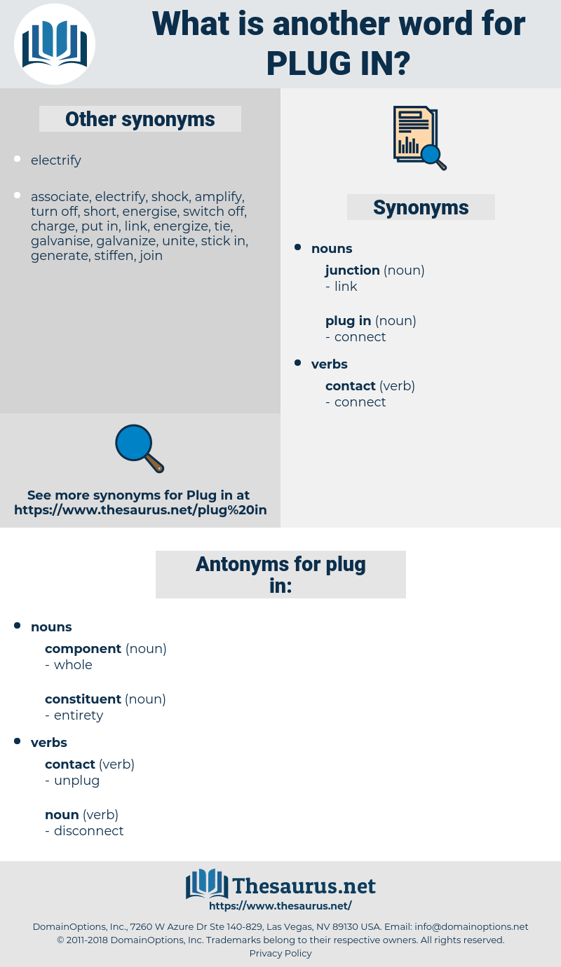 plug in, synonym plug in, another word for plug in, words like plug in, thesaurus plug in