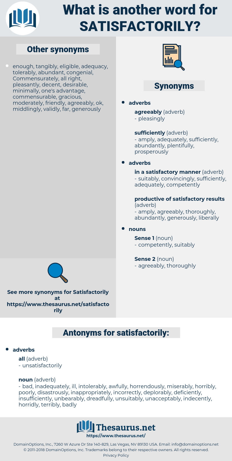 satisfactorily, synonym satisfactorily, another word for satisfactorily, words like satisfactorily, thesaurus satisfactorily