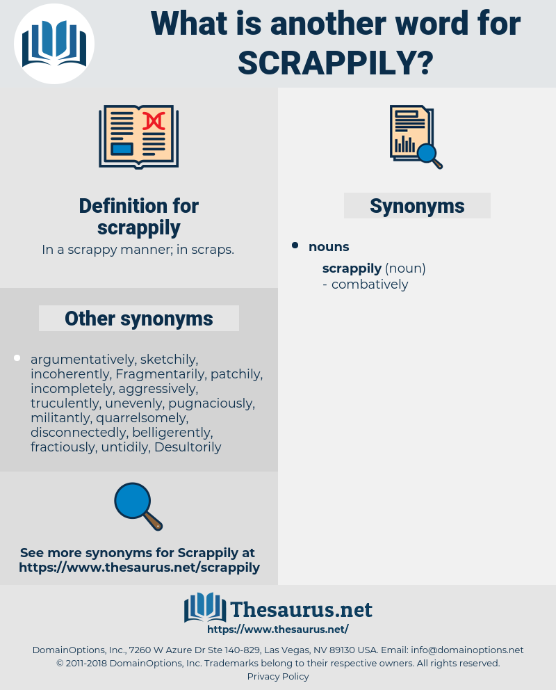 scrappily, synonym scrappily, another word for scrappily, words like scrappily, thesaurus scrappily